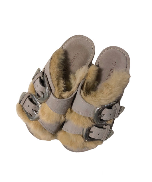 DOUBLE STRAP FUR SANDAL