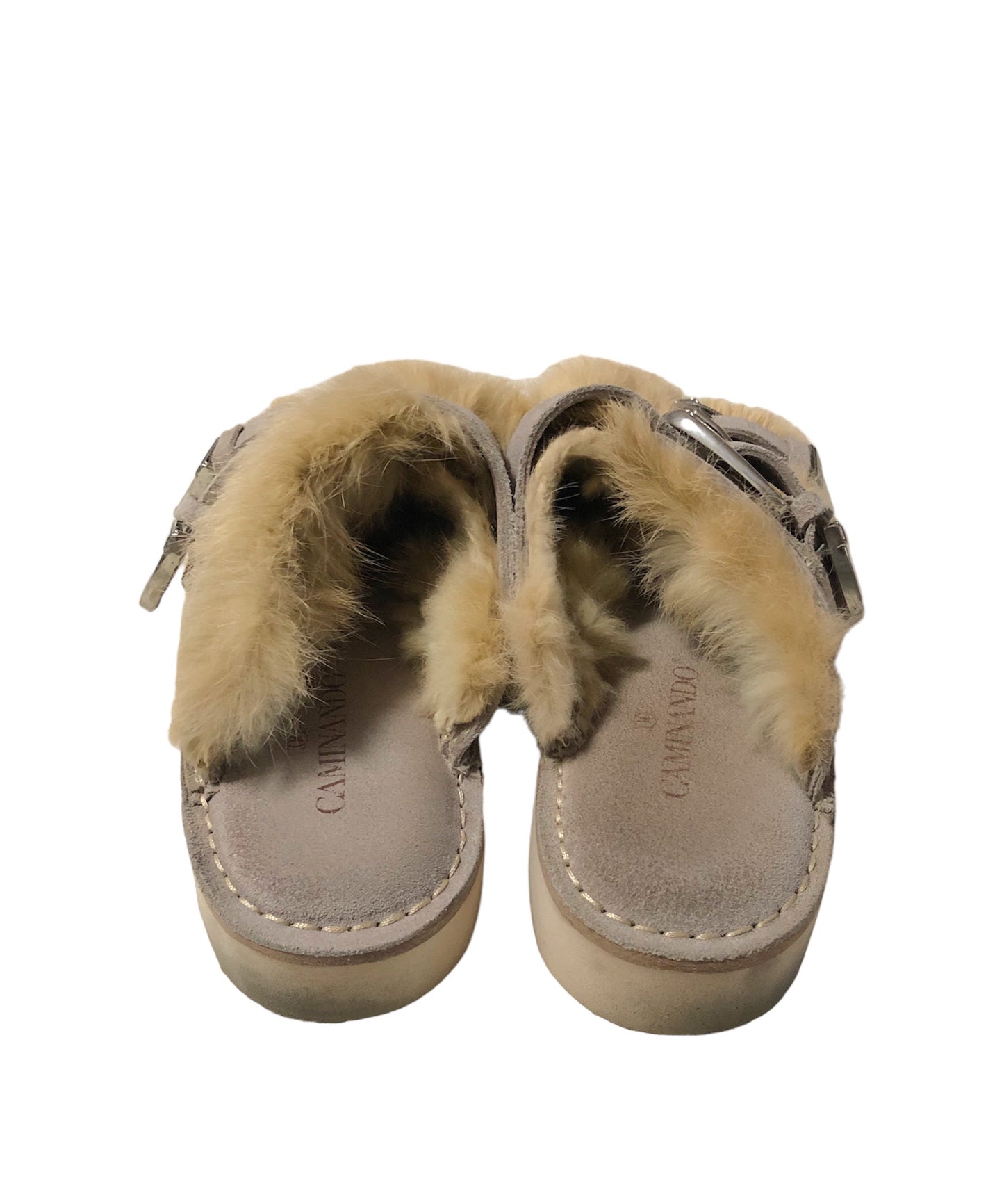 DOUBLE STRAP FUR SANDAL