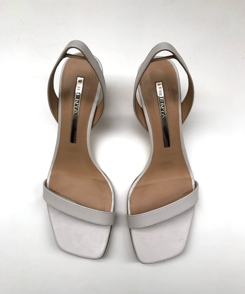 Back Strap Heel Sandal / white 36