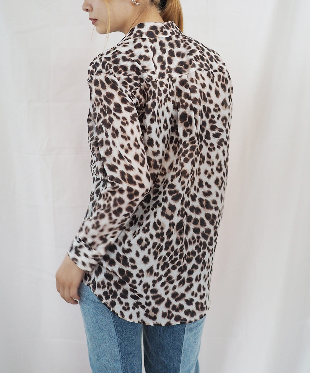 Daddy Cheetah Print コットンシルクシャツ