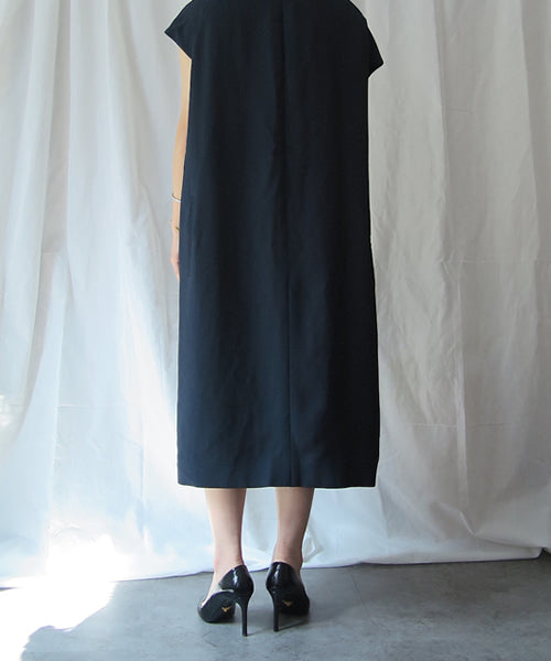 tucked cape design dress