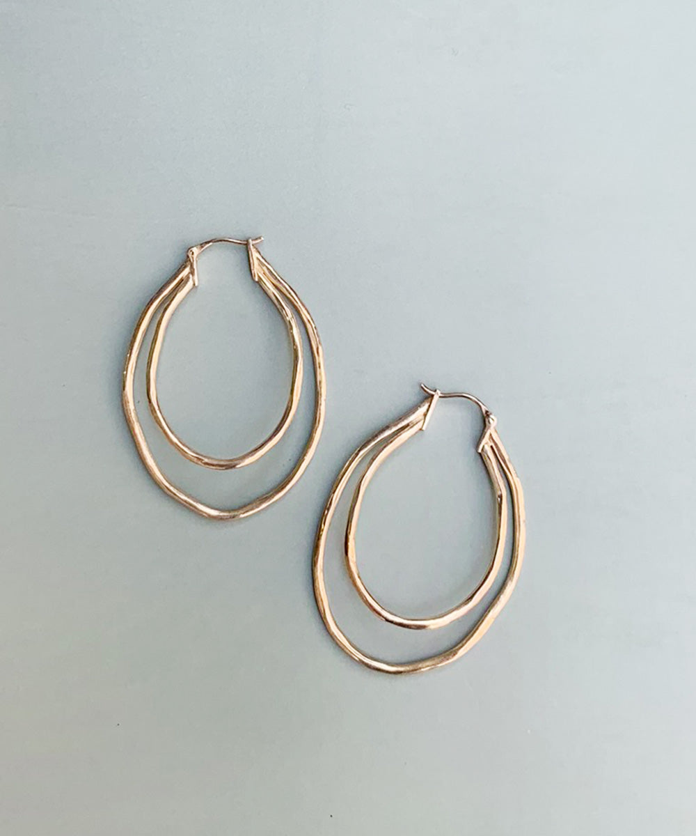 LAYARD HOOP EARRING(SILVER)