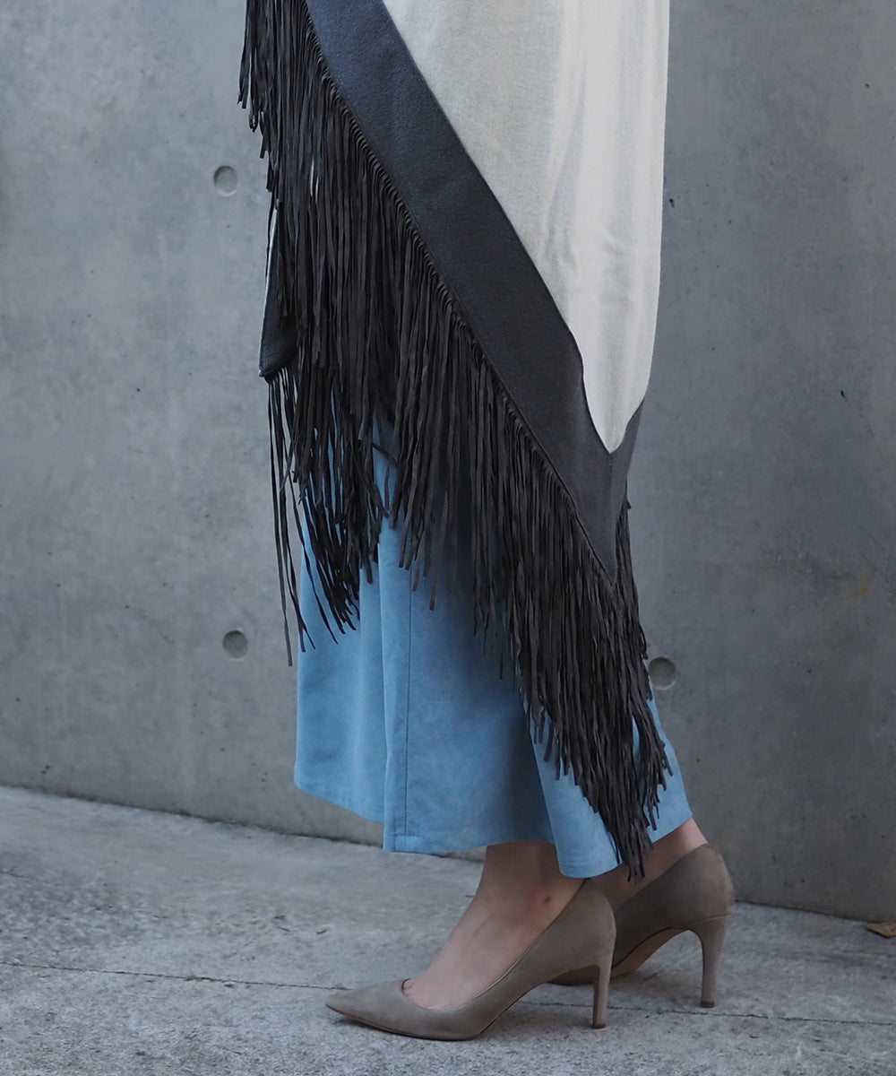 LEATHER FRINGE SHAWL