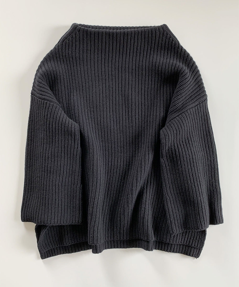 ボートネックアゼKNIT(BLACK)