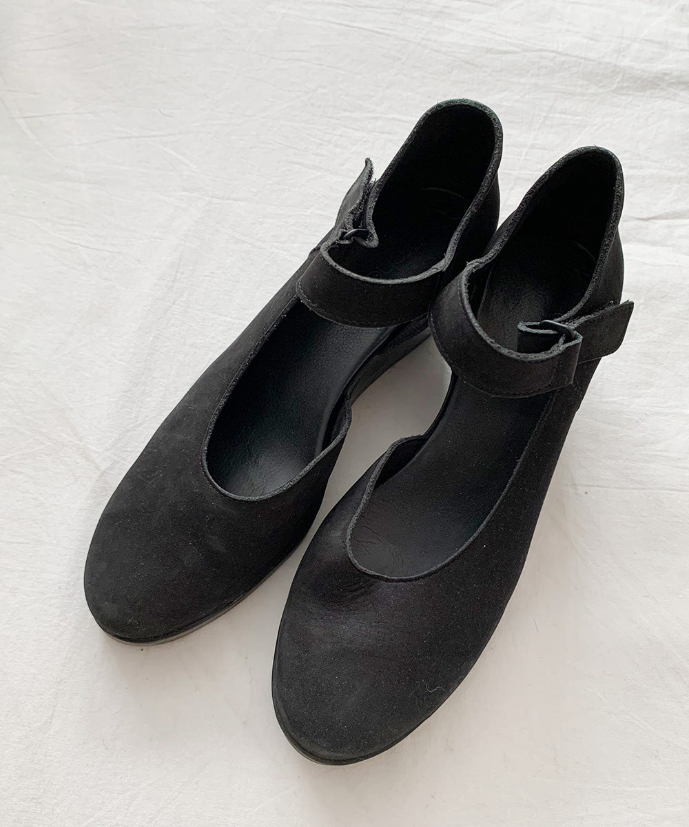 ストラップウェッジパンプス(black)38