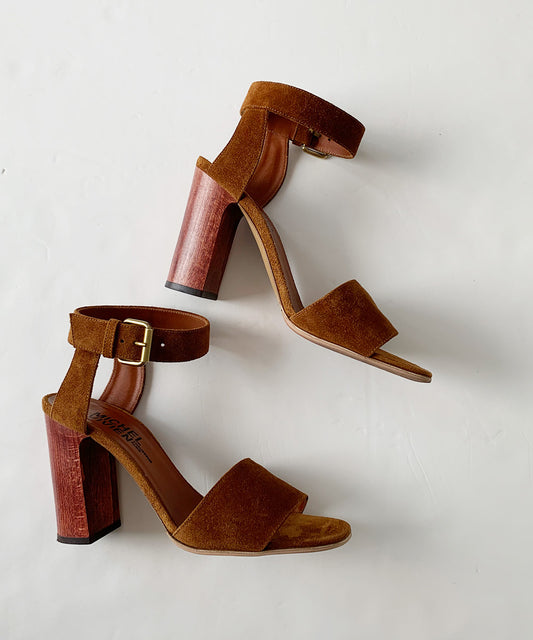 SUEDE HEEL SANDAL/Deuxieme Classe 38