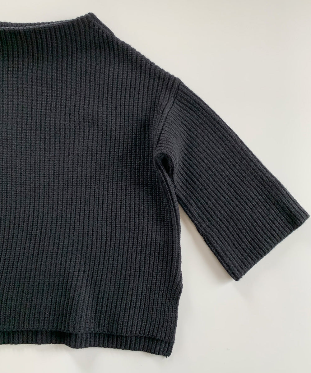 ボートネックアゼKNIT(BLACK)