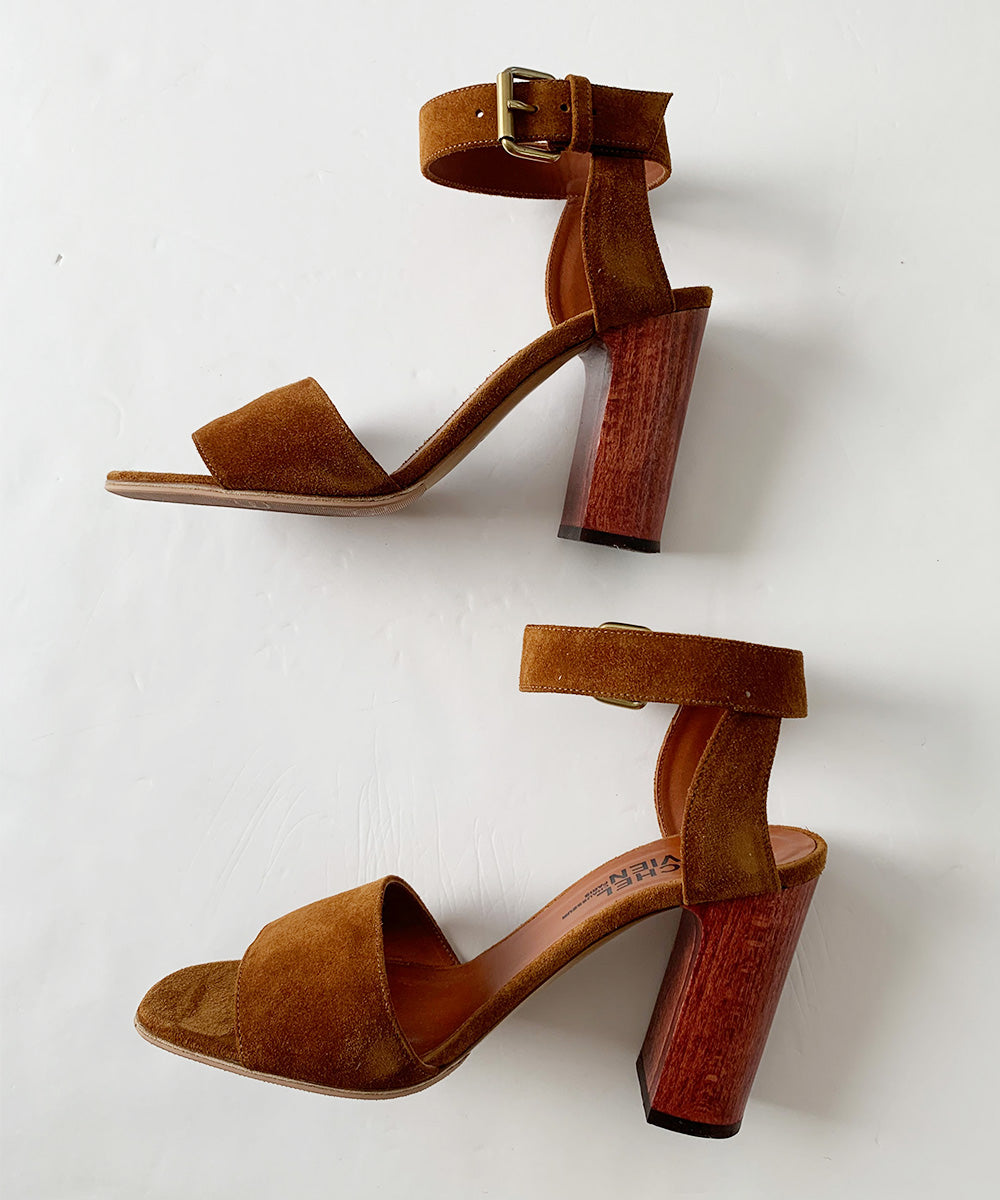 SUEDE HEEL SANDAL/Deuxieme Classe 38