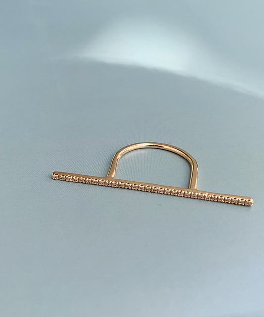 Diamond Bar U Shape Ring (Long)GS14KDR