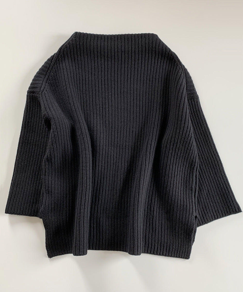 ボートネックアゼKNIT(BLACK)