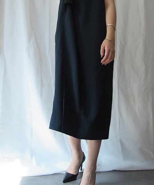 tucked cape design dress