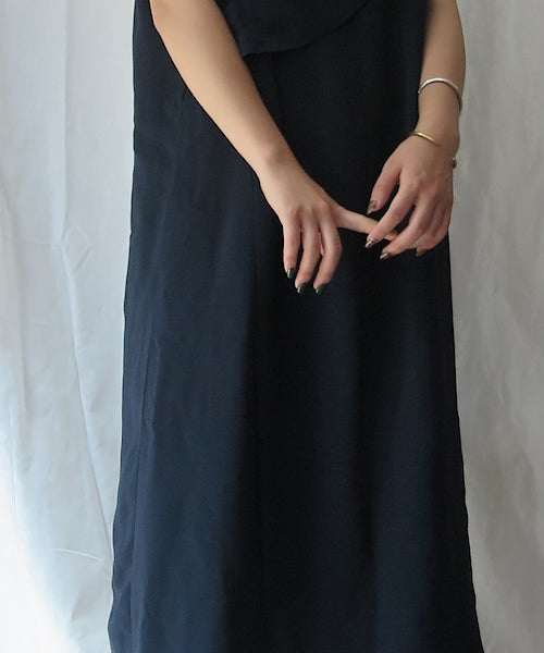 tucked cape design dress